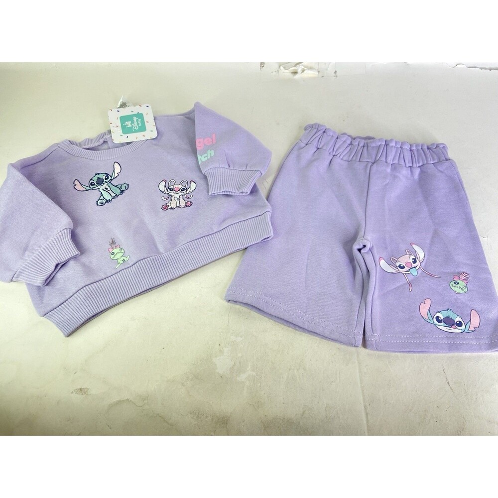 Disney Lilo and Stitch Sweatshirt Pants Outfit Sweat Set Baby Girls 0-3 Months